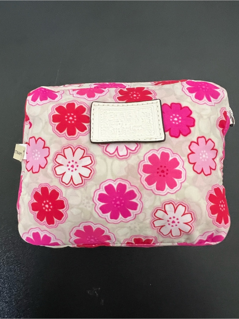 Coach Pink Floral Cosmetic Pouch